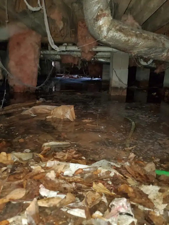 Crawl space flood assessment for Commercial Water Damage Restoration in New Hartford